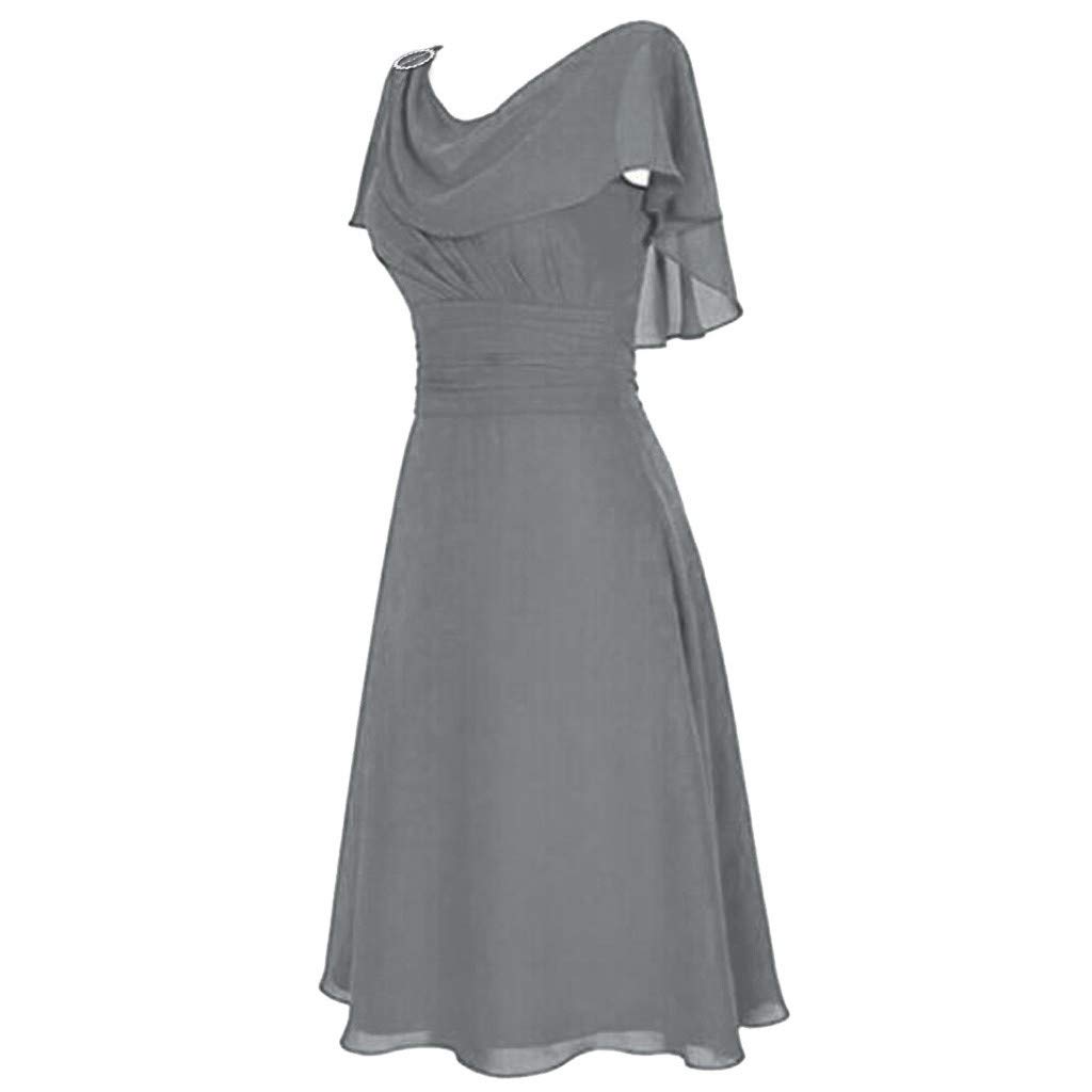 Elegant Women's High-Waist Cocktail Dress for Wedding, Bridesmaid, Prom & Formal Parties - Gray XXXXL | Perfect for Evening Galas, Special Occasions & Black-Tie Events