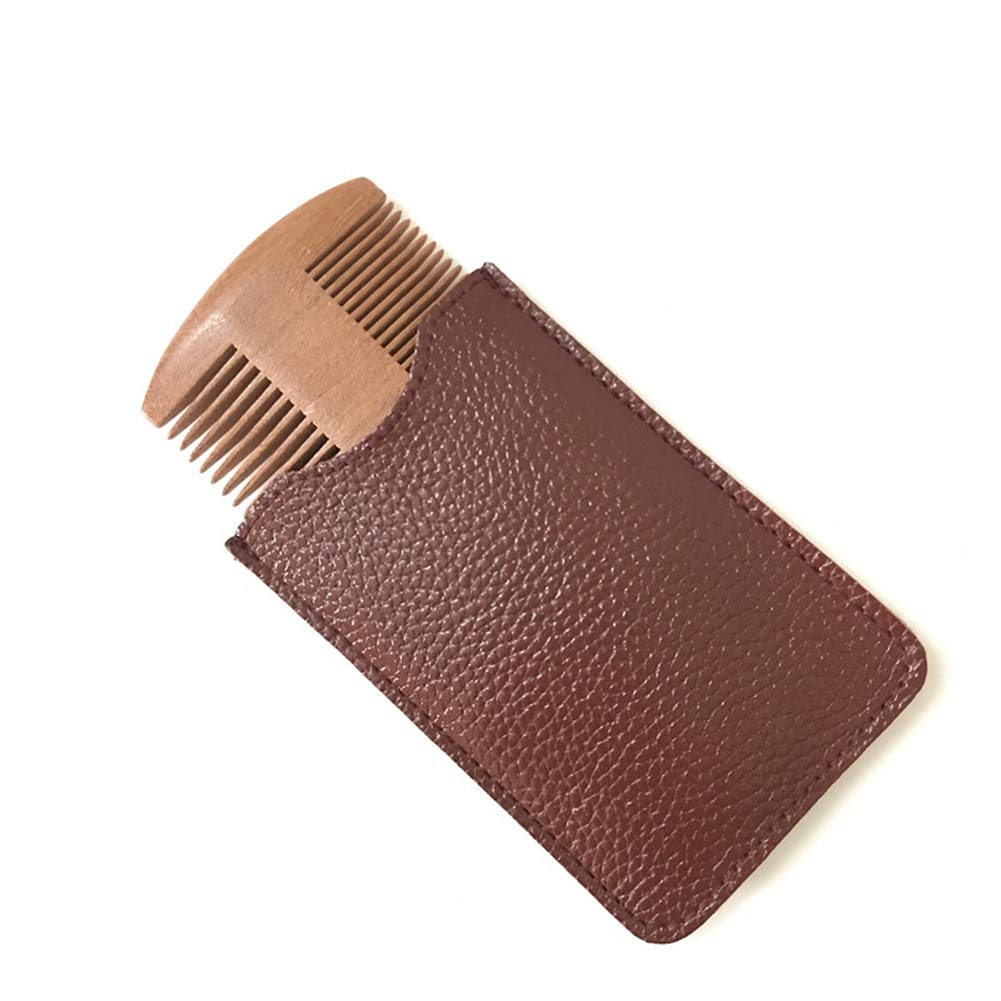 Premium Sandalwood Beard Comb for Men - Natural Wooden Anti-Static Comb with Wide & Fine Teeth - Perfect for Daily Grooming, Travel & Beard Care Routine