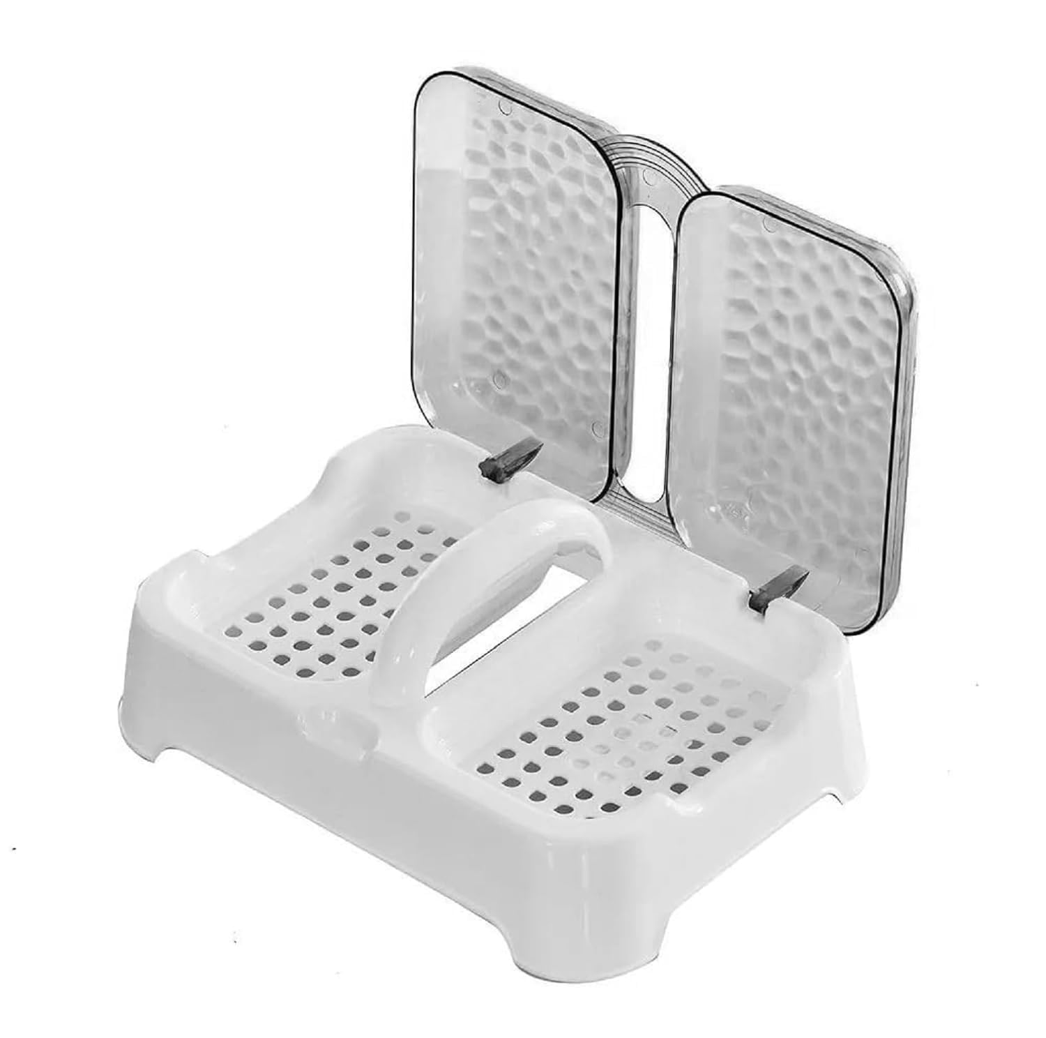 PUTHAK 2 in 1 Clear Plastic Soap Case with Lid - Portable Travel Soap Holder for Shower, Bathroom, Camping & Outdoor Use - Leakproof Soap Container Box (Random Color) Pack of 1