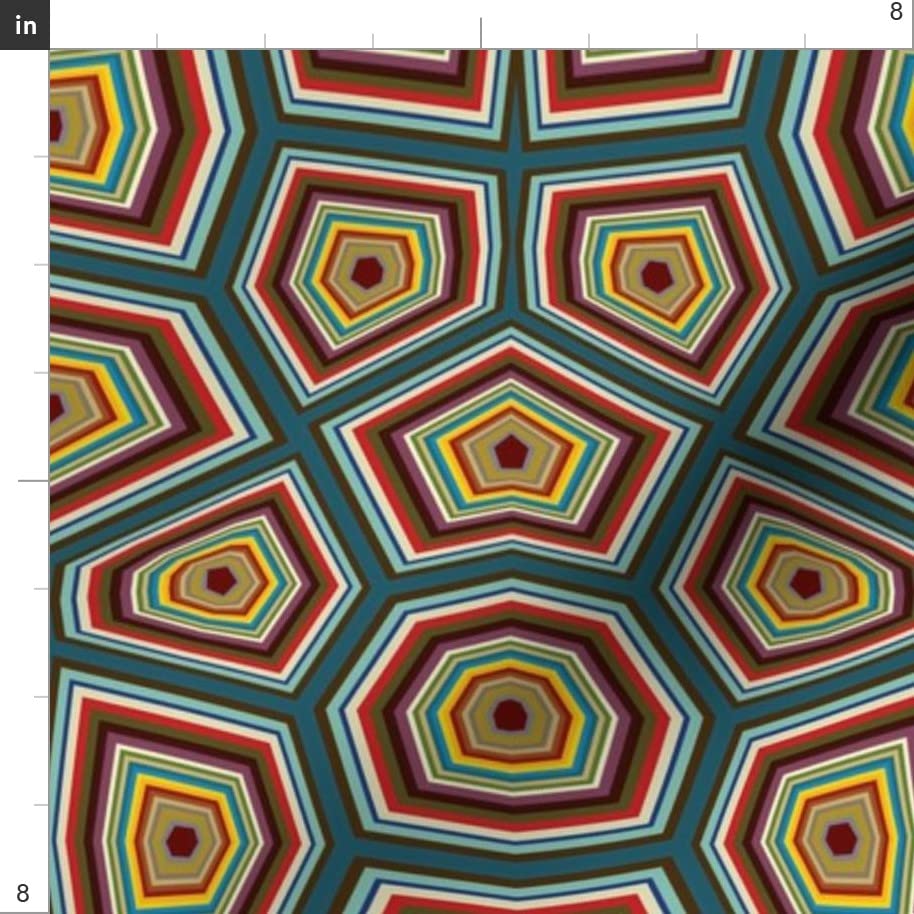 Turtle Shells Animal Print Fabric by Spoonflower - Colorful Nature Biology Geometric Design on Soft Minky Fabric - Perfect for Sewing Baby Blankets, Quilt Backing & Plush Toys (Fat Quarter Size)