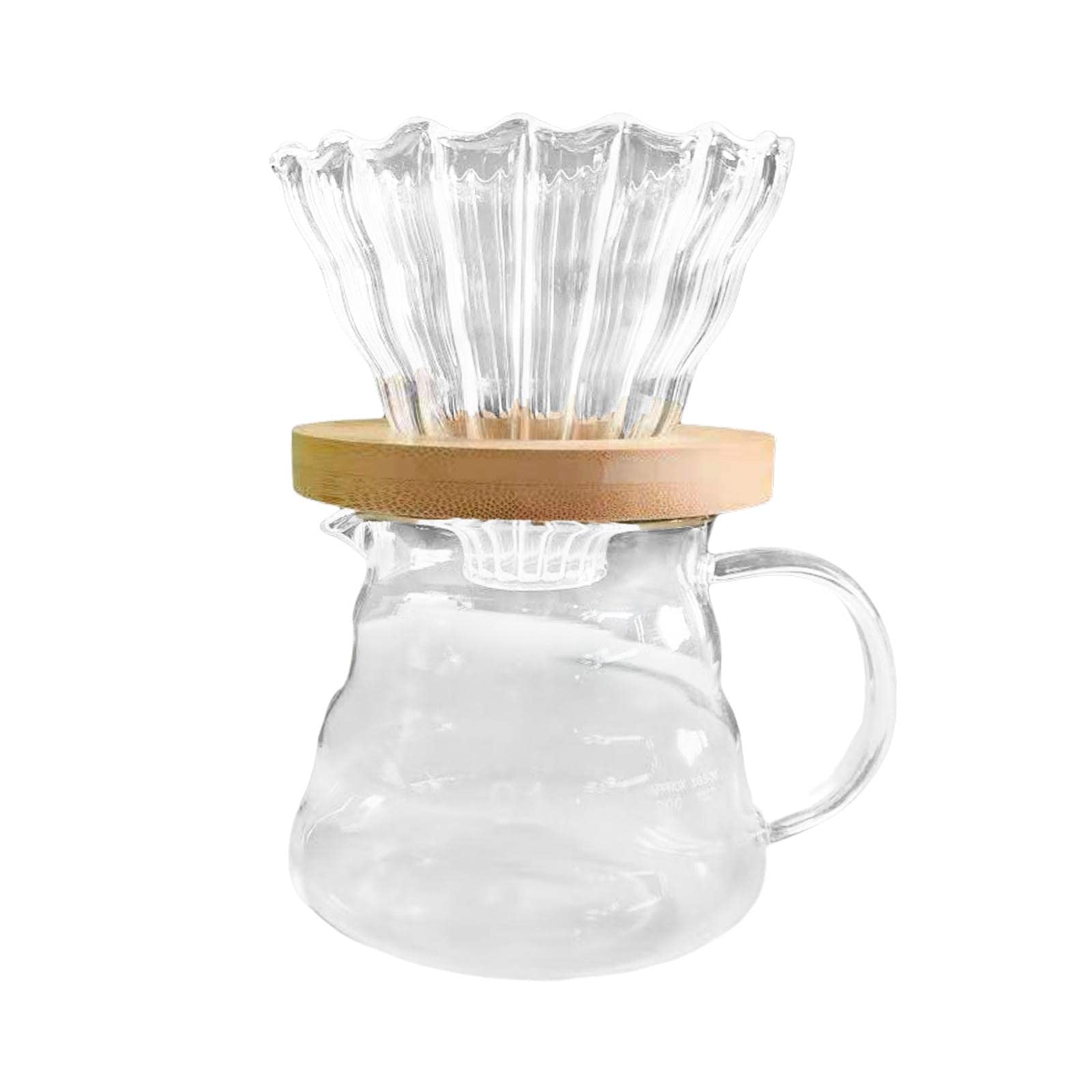 Heat-Resistant Glass Coffee Dripper Cone Filter - 600ml Pour Over Coffee Maker with Stainless Steel Mesh for Home, Office & Camping Use - Perfect for Specialty Coffee Brewing & Gift Giving