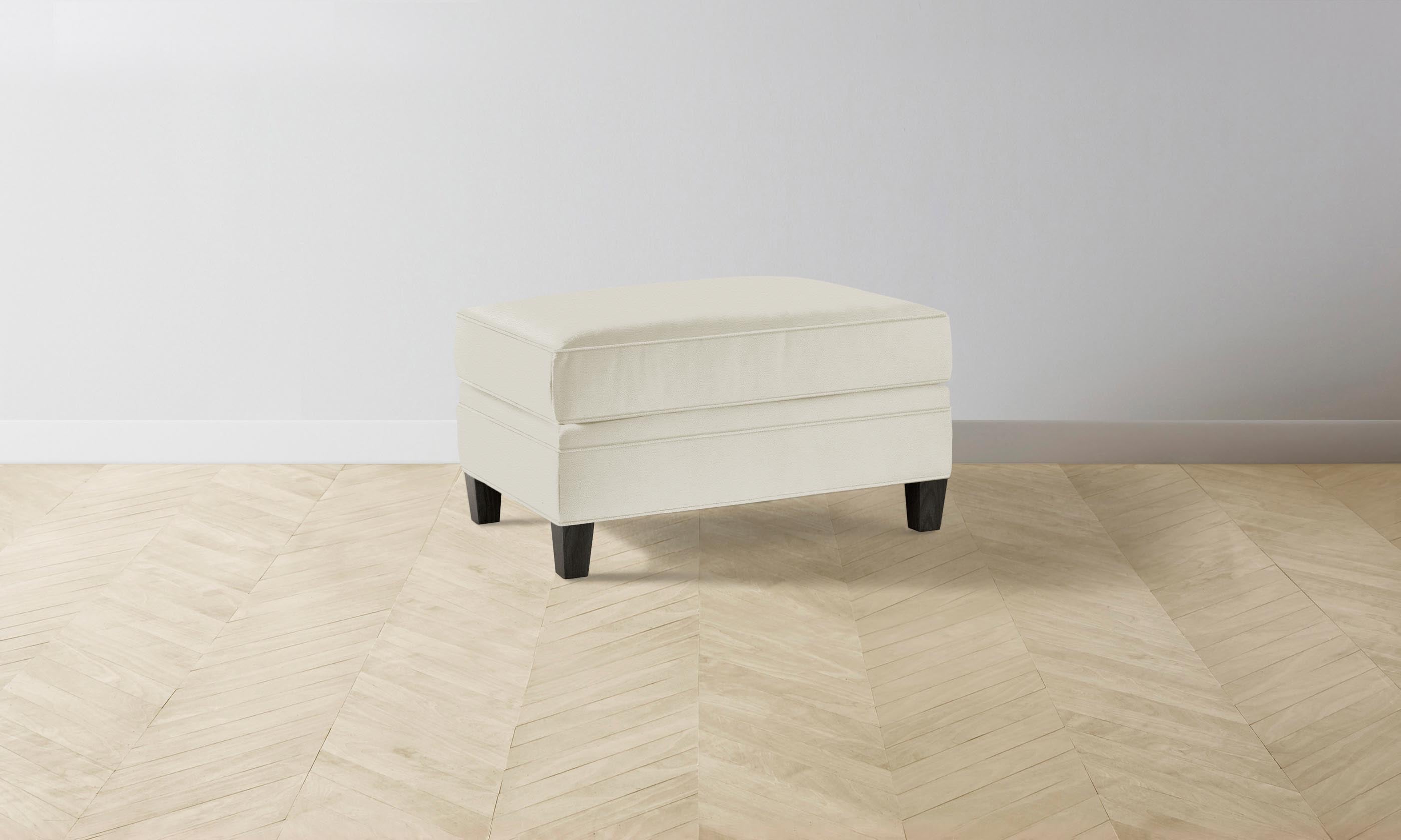 Carmine Ottoman with Pebbled Leather Upholstery - Elegant Swan Design for Living Room, Bedroom & Office Decor