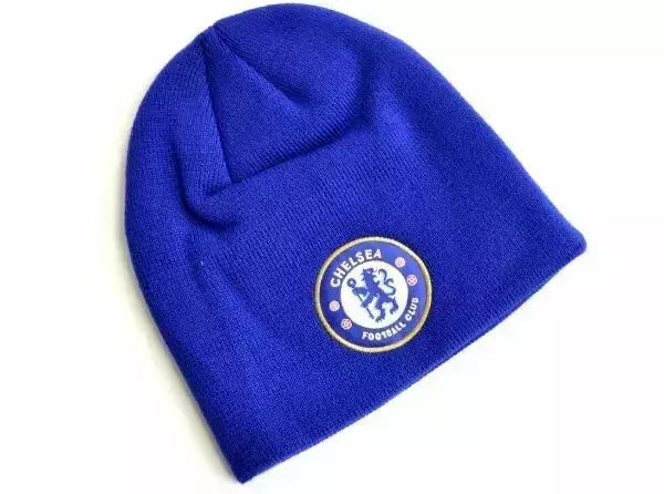 Chelsea F.C. Roll Down Beanie Hat - Official Football Team Winter Knit Cap for Men & Women - Perfect for Cold Weather, Soccer Games & Outdoor Activities