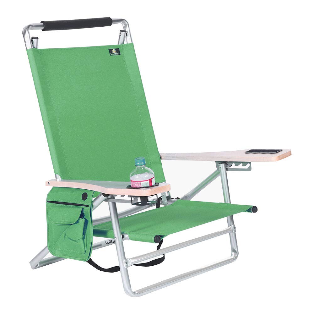 Premium 5-Position Reclining Beach Chair for Adults - Lightweight Aluminum Folding Design with Cup Holder, Supports 250 lbs - Perfect for Poolside Lounging, Camping & Outdoor Relaxation