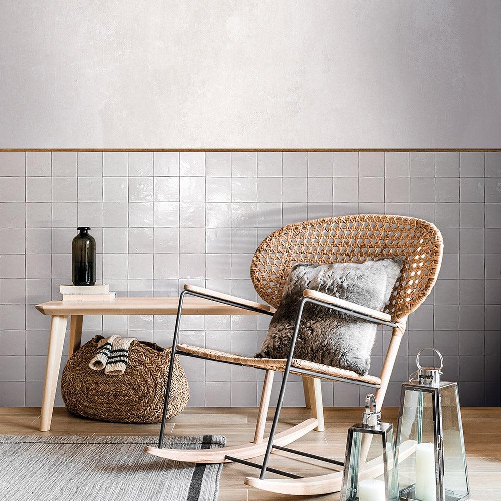 Premium Manara Clay Sidi Salt Off-White 10x10 Inch Zellige Glossy Ceramic Tile - Perfect for Kitchen Backsplash, Bathroom Walls & Moroccan-Inspired Home Decor