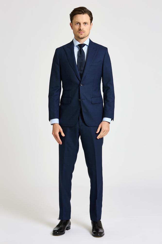 Jonah Suit Navy Tonal Check 2164 - Premium Men's Business Suit for Office, Wedding & Formal Events | Slim Fit Blazer & Pants Set | Professional Work Attire