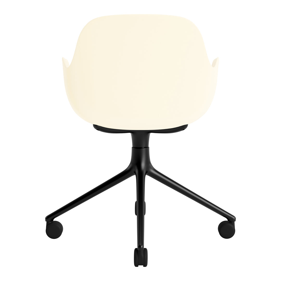 Modern Form Armchair with 4-Wheel Swivel Base - Ergonomic Office Chair for Home & Workspace - Perfect for Desks, Living Rooms, and Study Areas