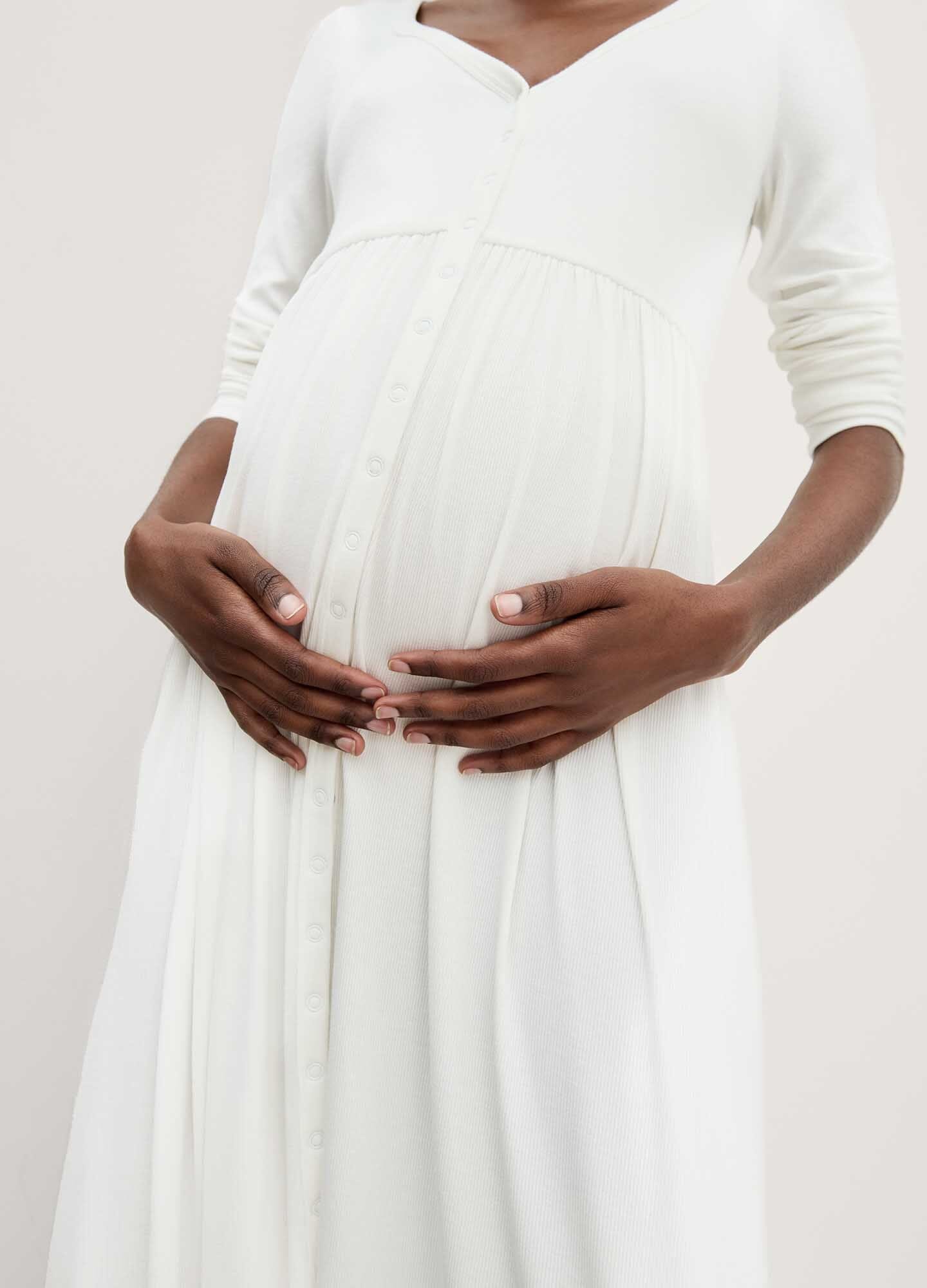 Ultra Soft Rib Nursing Dress for Breastfeeding Moms - Comfortable Maternity Wear for Nursing at Home or Out