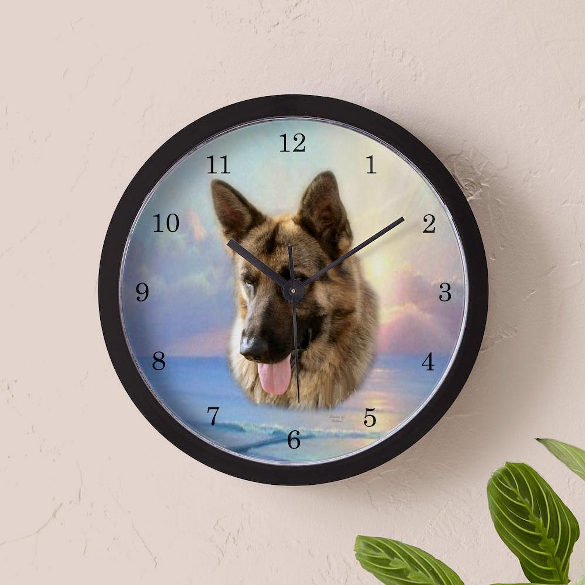 German Shepherd Wall Clock - 10 Inch Decorative Clock for Living Room, Kitchen, or Office | Perfect Pet Lover Gift & Home Decor