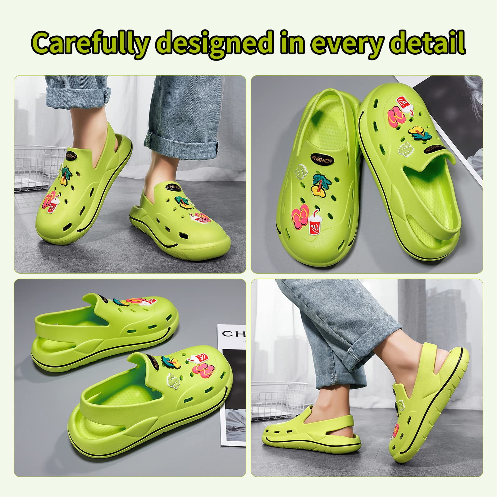 **Breathable Unisex Garden Clogs - Comfortable Slip-On Beach Sandals for Women & Men | Perfect for Summer, Gardening, Poolside & Outdoor Activities**