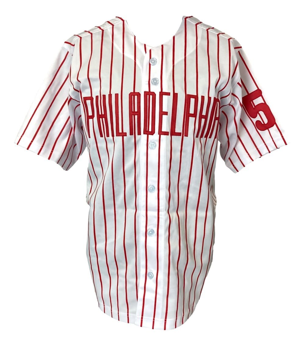 Authentic Carlos Ruiz Philadelphia Phillies Signed White Baseball Jersey with JSA COA - Perfect for Collectors, Fans, and Sports Memorabilia Displays