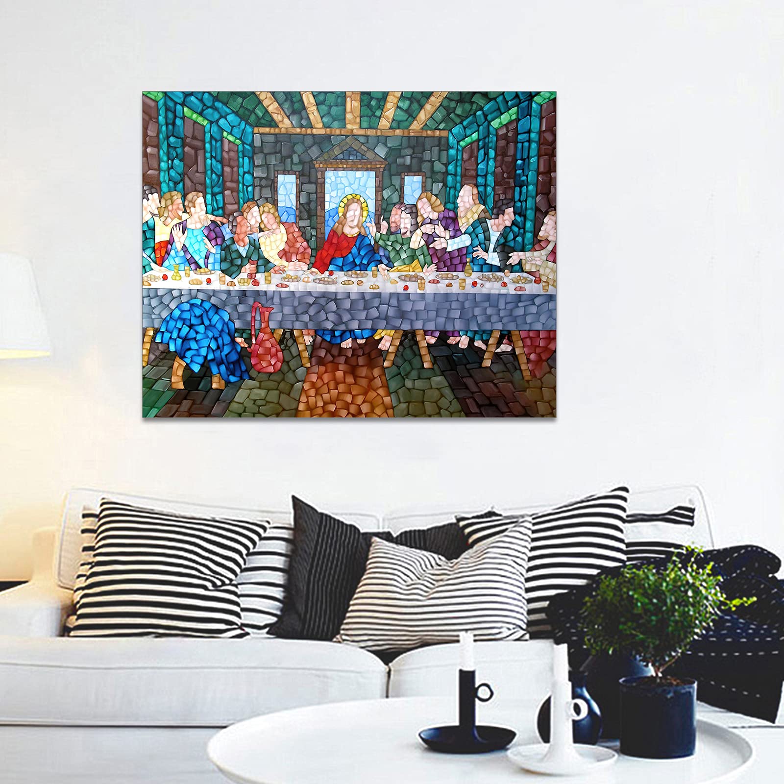 TIMUBA The Last Supper Canvas Wall Art - 28x40 Inches Christian Jesus Painting for Dining Room Decor, Home & Church Wall Decorations | Perfect for Religious Gifts, Living Room & Office