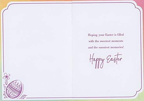 Elegant Easter Greeting Card for Teen Girls - Purple Swirls, Two Eggs & Shimmering White Accents | Perfect for Easter Gifts, Party Invitations & Spring Celebrations