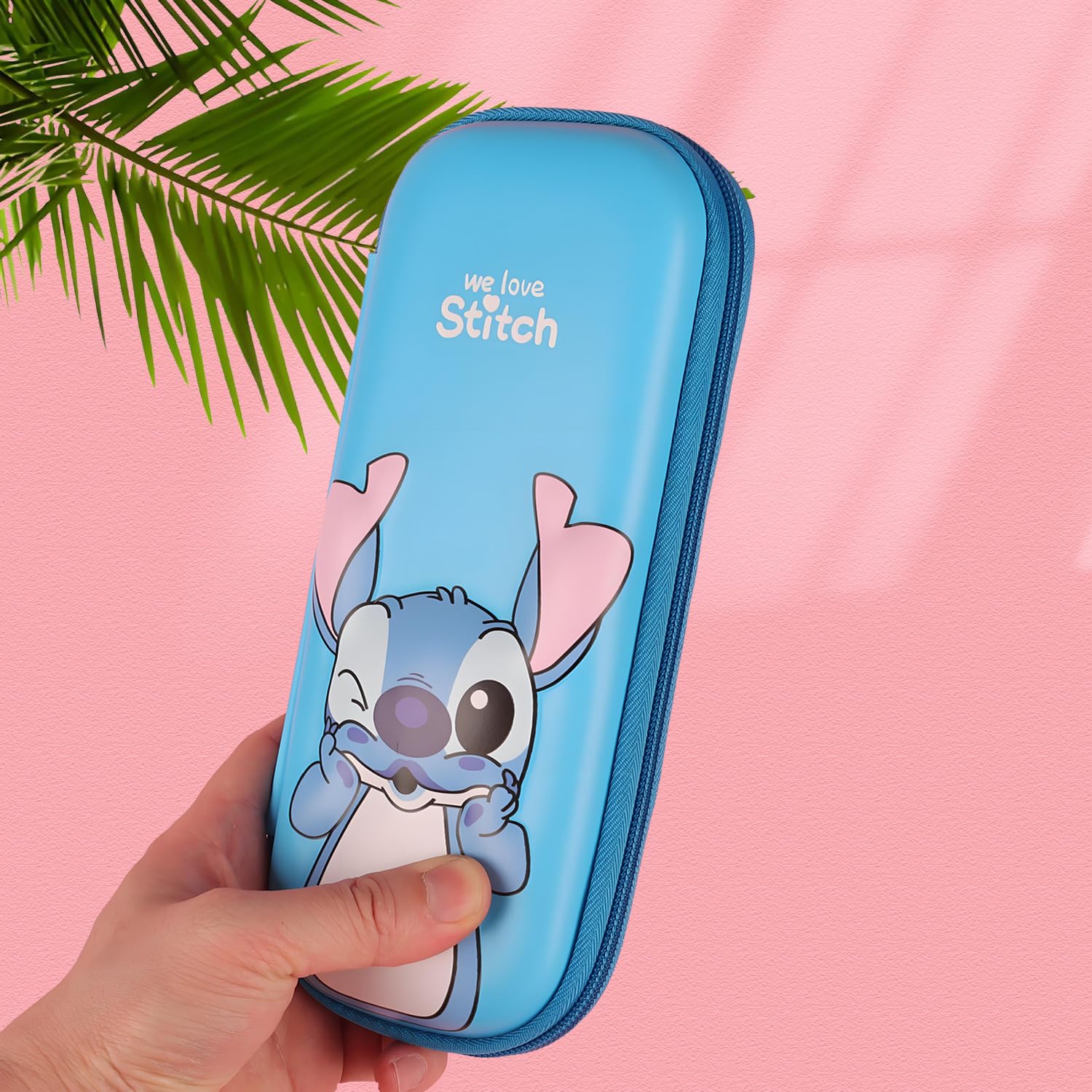 Cute Stitch Pencil Case for School - Blue Organizer with Compartments for Kids & Teens