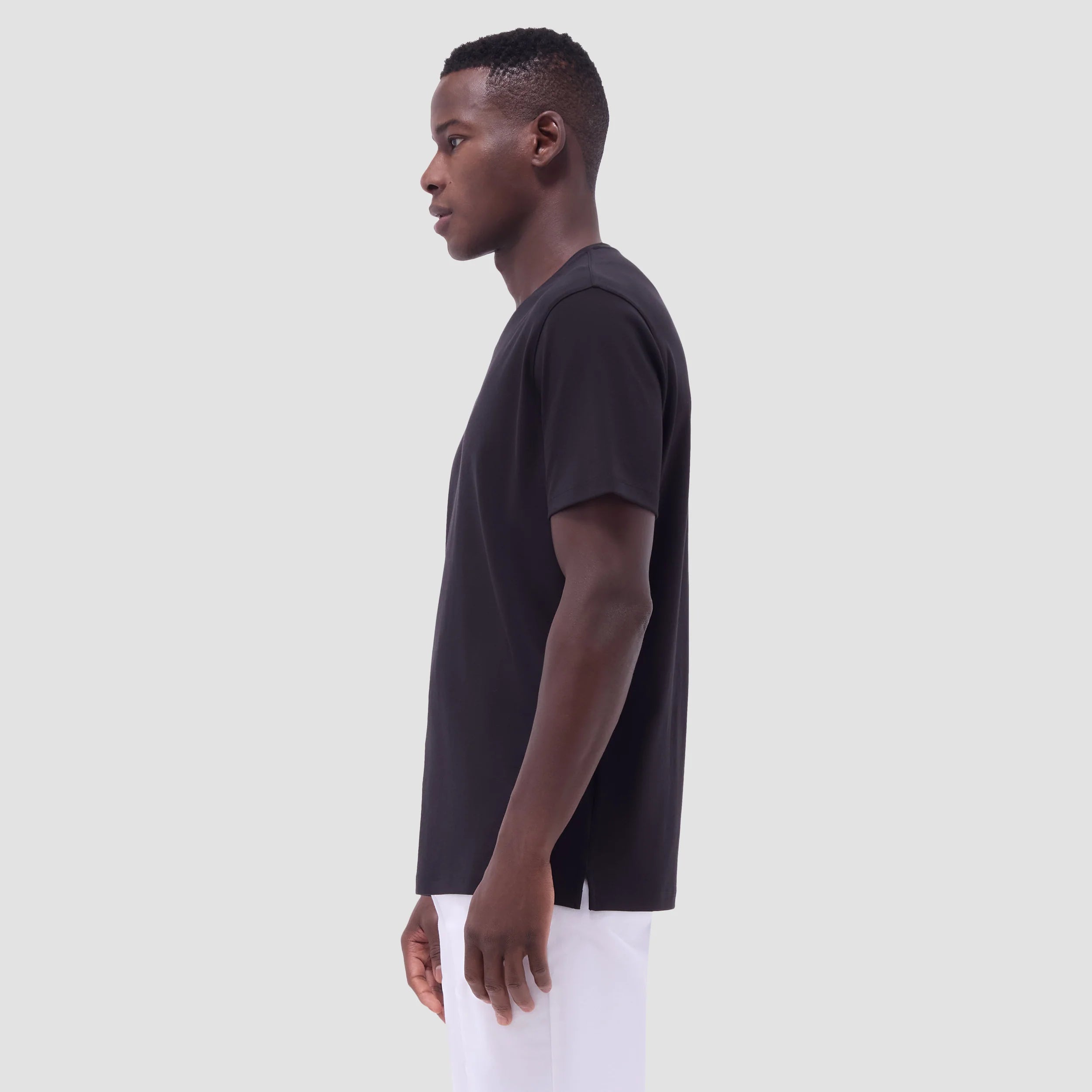 Bugatchi Holden Premium Pima Cotton V-Neck T-Shirt for Men - Soft & Breathable Black Tee - Perfect for Casual Wear, Layering & Everyday Comfort