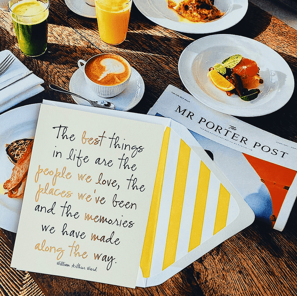 Best Things in Life Greeting Card - Premium Single Folded Note Card for Birthdays, Thank You & Special Occasions | Thoughtful Gift Idea for Friends & Family