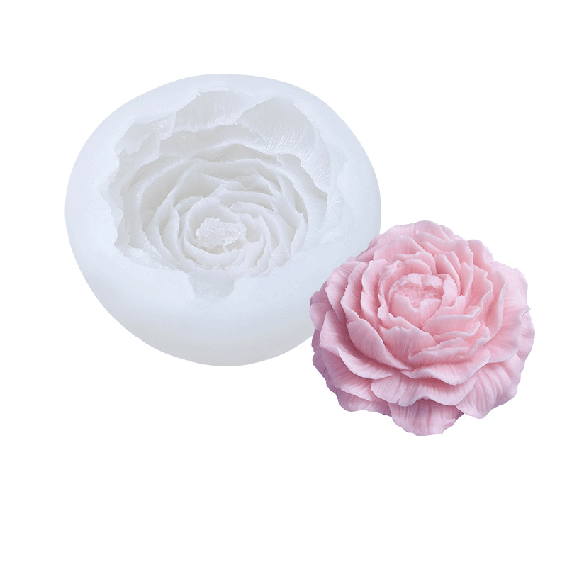 Peony Flower Silicone Candle Mold - 42mm Height for DIY Soy Wax Candles, Home Decor, Wedding Centerpieces & Gift Making