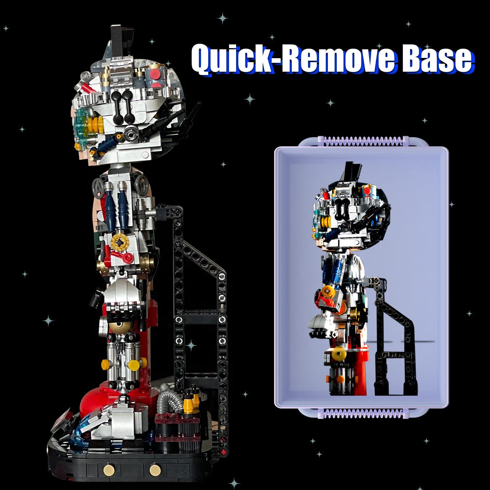Mech Astro Boy Toy Building Kit - 1258 Pieces, Collectible Mighty Atom Display Model with Half Mech Detail, Handmade Building Blocks Compatible with Lego - Perfect Gift for Adults & Kids, Great for STEM Learning, Anime Collections and Creative Play