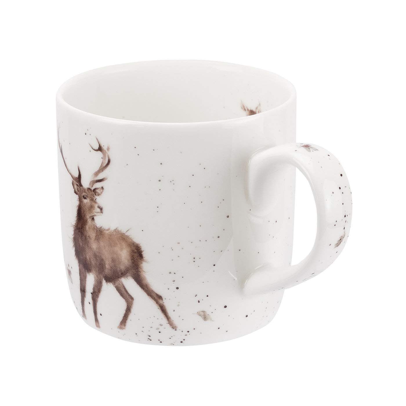 Portmeirion Wrendale Designs Wild at Heart 11oz Bone China Coffee Mug with Stag Design - Microwave & Dishwasher Safe - Perfect for Home, Office, and Gift Giving