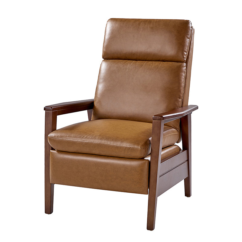 Premium Rainer Faux Leather Recliner Chair with Solid Wood Frame - Timeless Elegance for Living Room, Home Theater & Office Comfort
