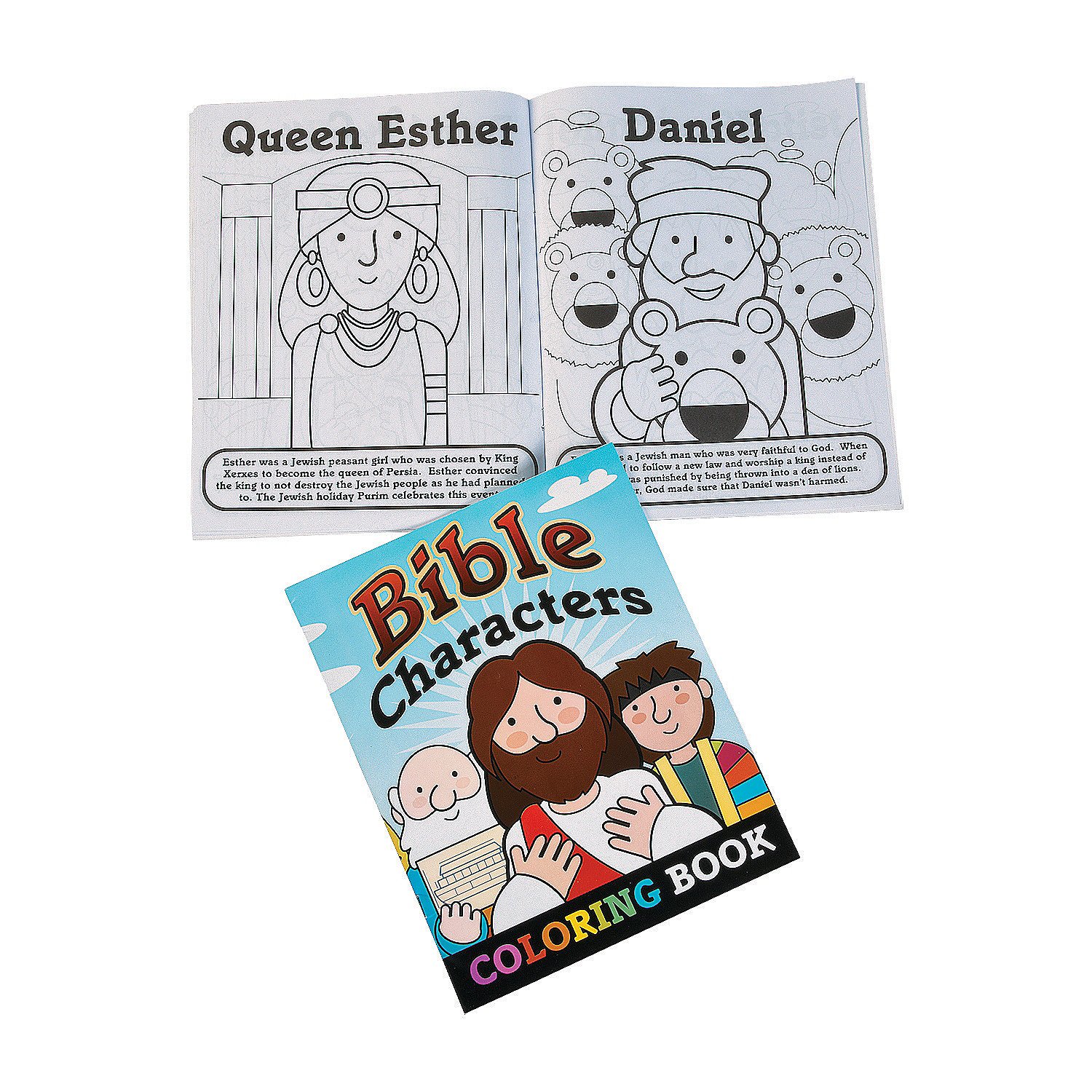 Fun Express Bible Story Coloring Book Set - 12 Pack Christian Activity Books for Kids, Sunday School & Homeschool Bible Study Supplies