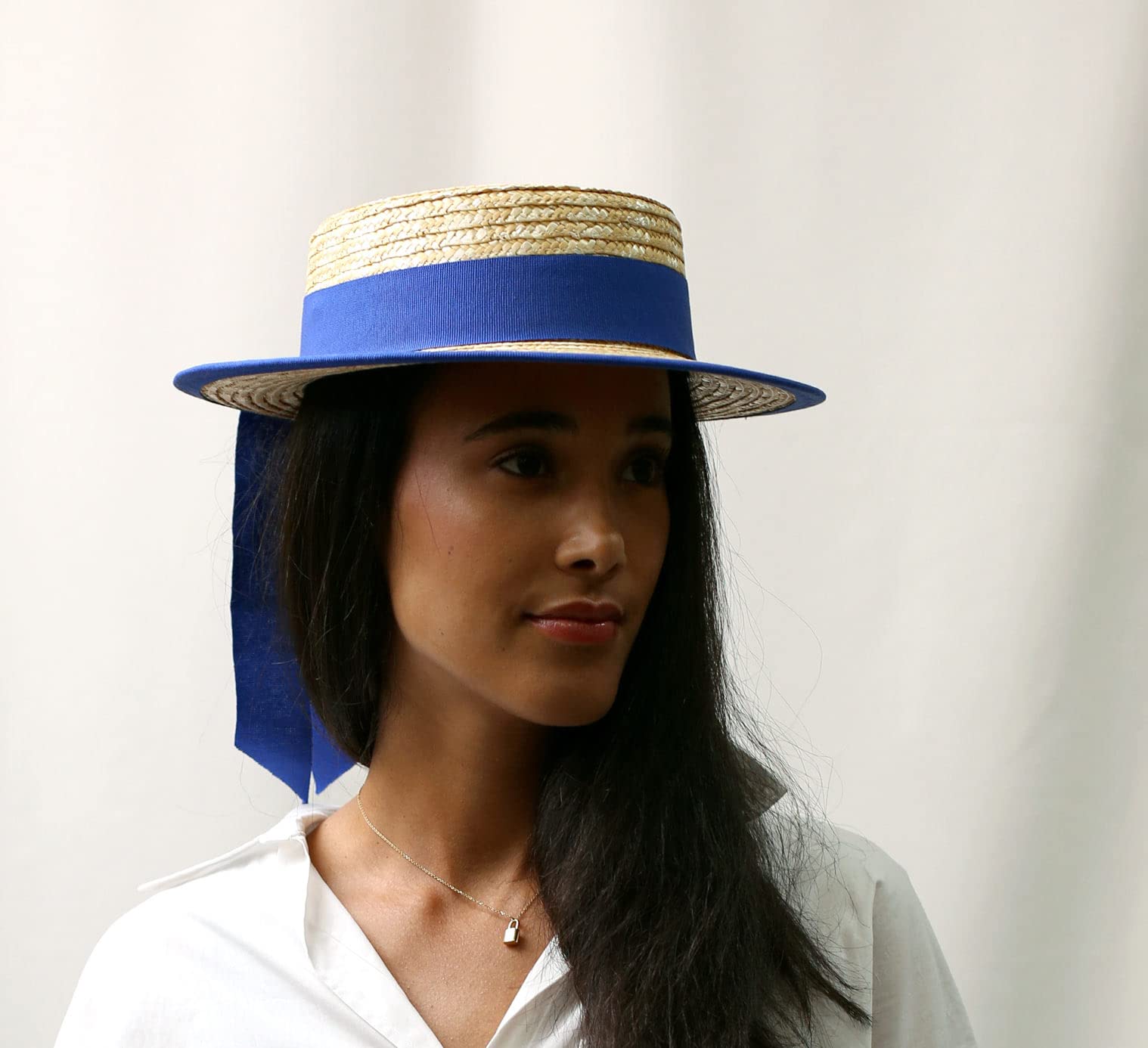 Stylish Gondolier Boater Hat - Classic Straw Hat for Men & Women - Perfect for Summer Outings, Venetian Costumes, and Themed Parties