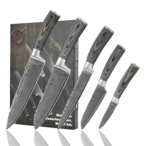 5Pcs Damascus Knife Set (EDIS)