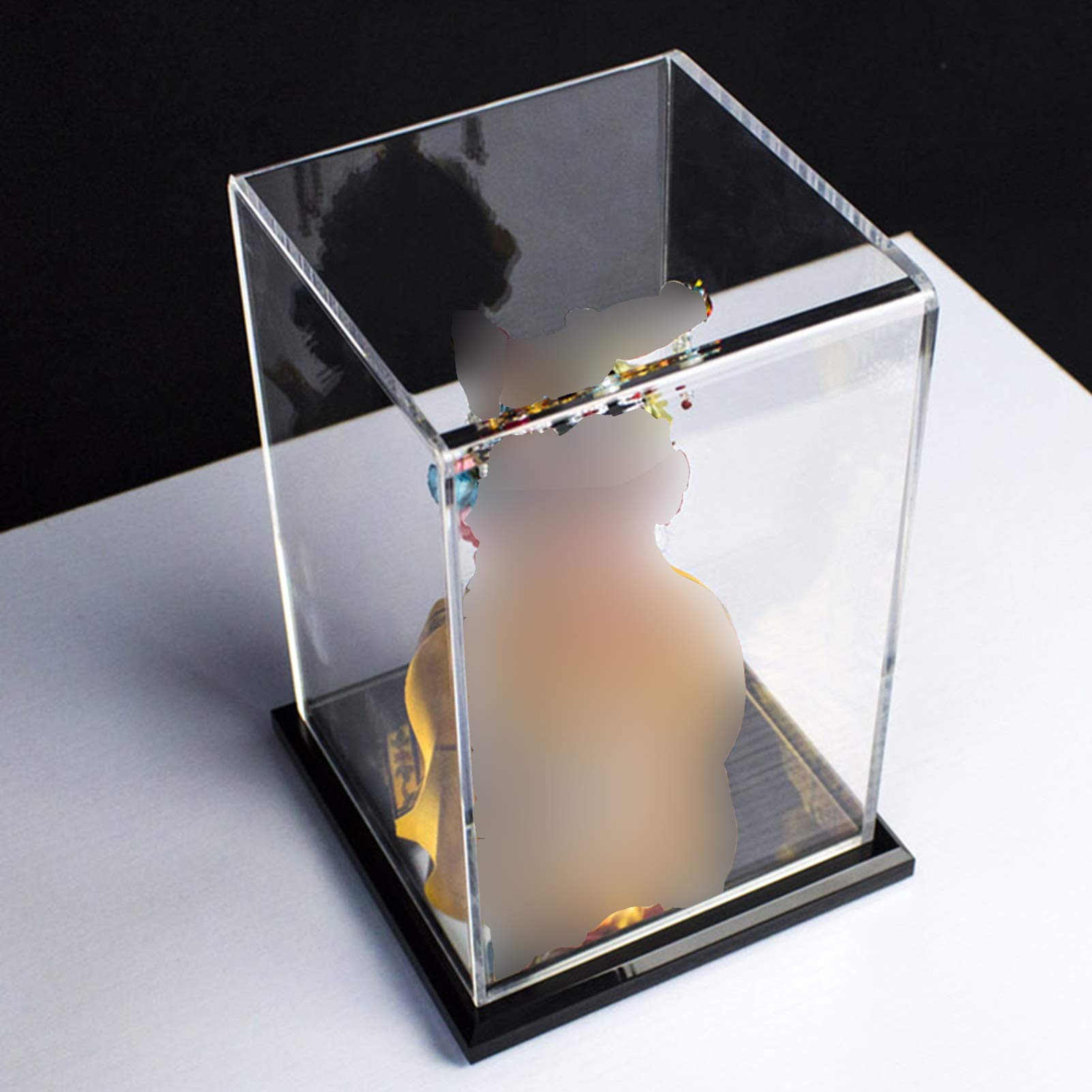 XINGLL Acrylic Display Case with Thickened Black Base - Transparent Dustproof Showcase for Toy Models, Basketball Memorabilia & Collectible Figures - Perfect for Home Decor, Office Display and Collection Protection