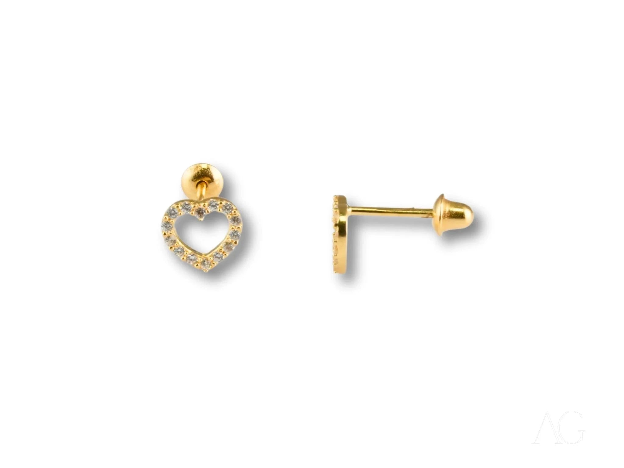 Radiant Love - 14K Gold & Cubic Zirconia Heart Drop Earrings for Women | Elegant Valentine's Day Gift, Anniversary Present & Romantic Date Night Jewelry
