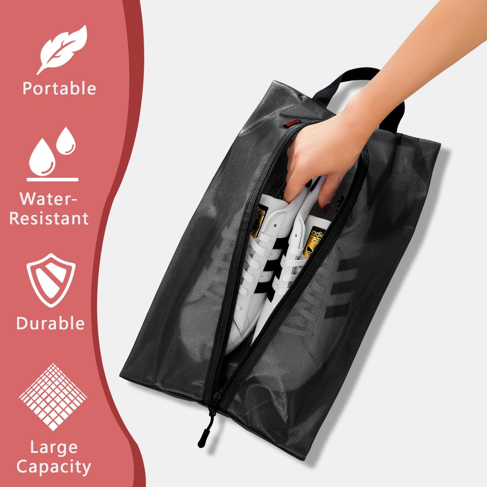 Waterproof Shoe Bags for Travel - Dustproof Shoe Storage Pouch with Zipper & Handle for Women & Men (Navy Blue, 1 Pack) - Perfect for Gym, Work, Vacation & Sports Equipment Organization