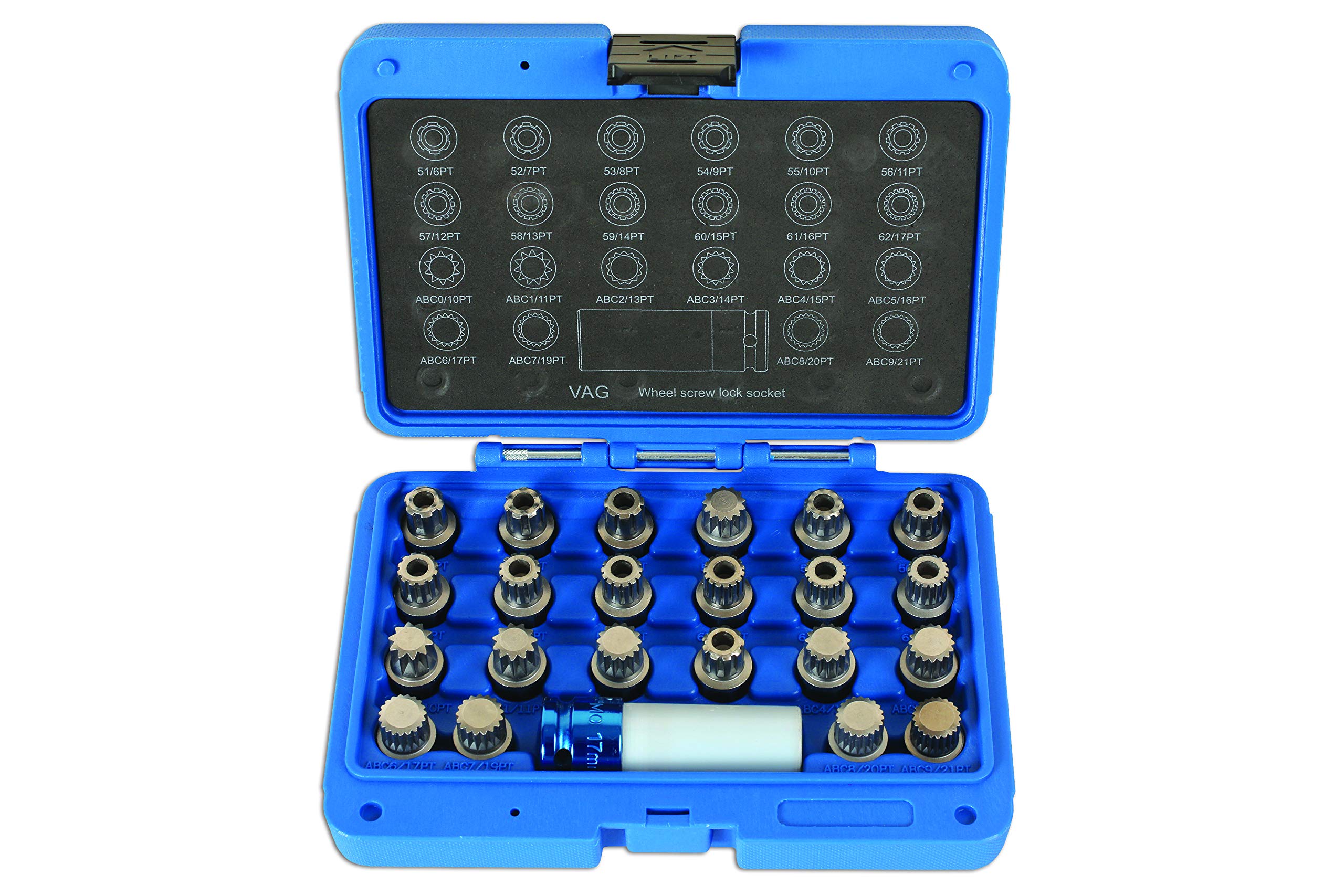 LAS6275 VAG 23-Piece Wheel Nut Lock Set - Premium Anti-Theft Lug Nut Kit for Audi, Volkswagen, Skoda | Secure Wheel Protection for Cars, SUVs & Trucks