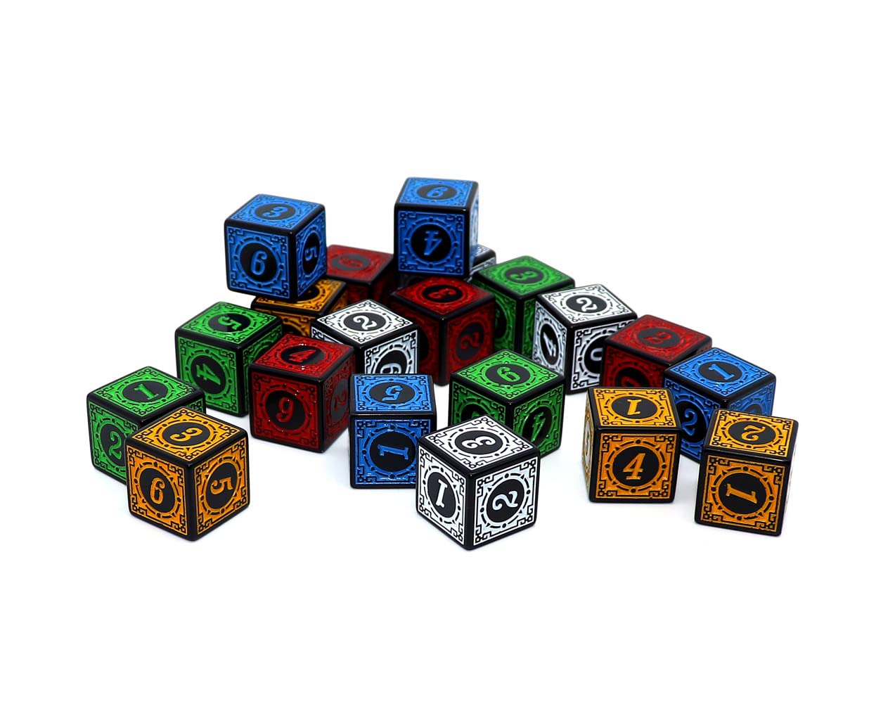 20-Piece 16MM Solid 6-Sided D6 Dice Set - 4 x 5 Color Rainbow Dice for Board Games, RPG, TRPG, Math Teaching & Card Games - Perfect for Dungeons & Dragons, Yahtzee, Classroom Activities & Game Nights