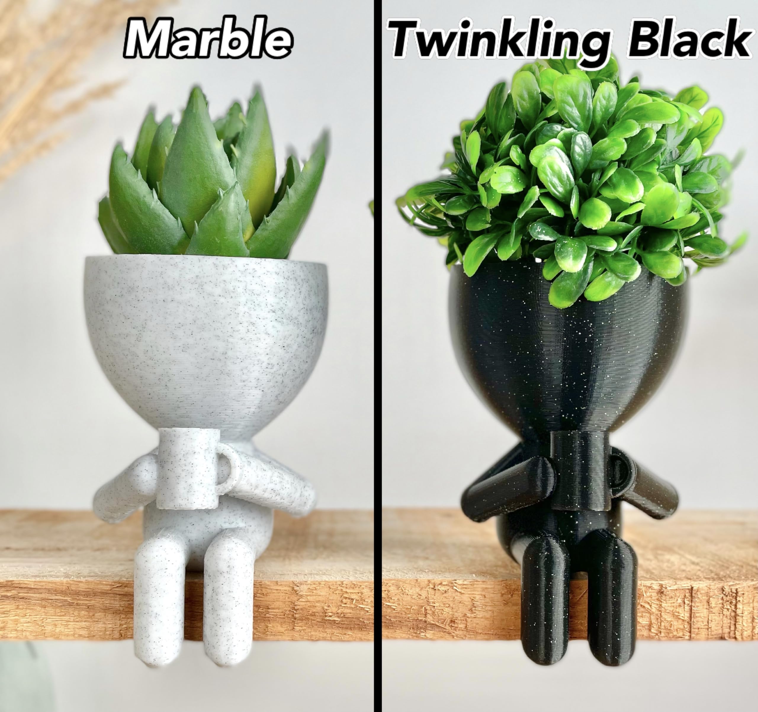 Marble Coffee Lovers Gift Set - Unique Coffee Bar & Table Decor with Cute Succulent Planter - Perfect Gift for Coffee Enthusiasts & Home Office Decor
