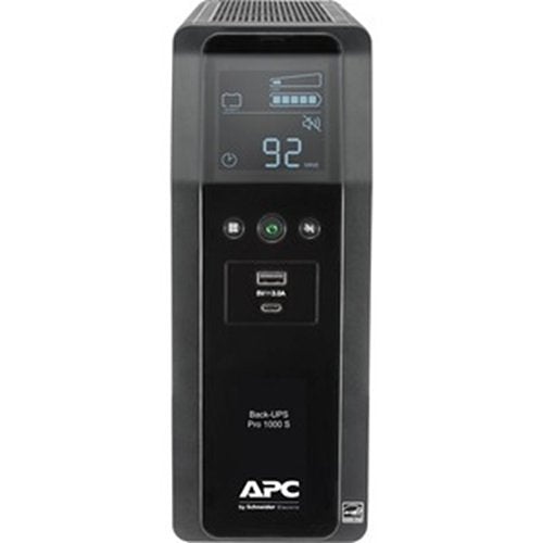 APC BR1000MS Pro 1000VA Sine Wave UPS Battery Backup - 10 Outlets, 2 USB Ports, AVR, LCD Display for Home & Office Electronics Protection | Power Computer, Router, Gaming PC During Outages
