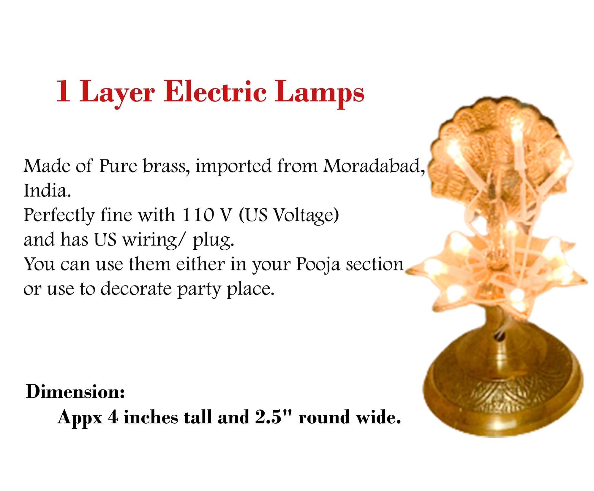Electric Peacock Diya Set of 2 - LED Puja Lamps for Hindu Worship, Home Decor & Festivals - Beautiful 1 Layer Peacock Design for Diwali, Weddings & Spiritual Ceremonies
