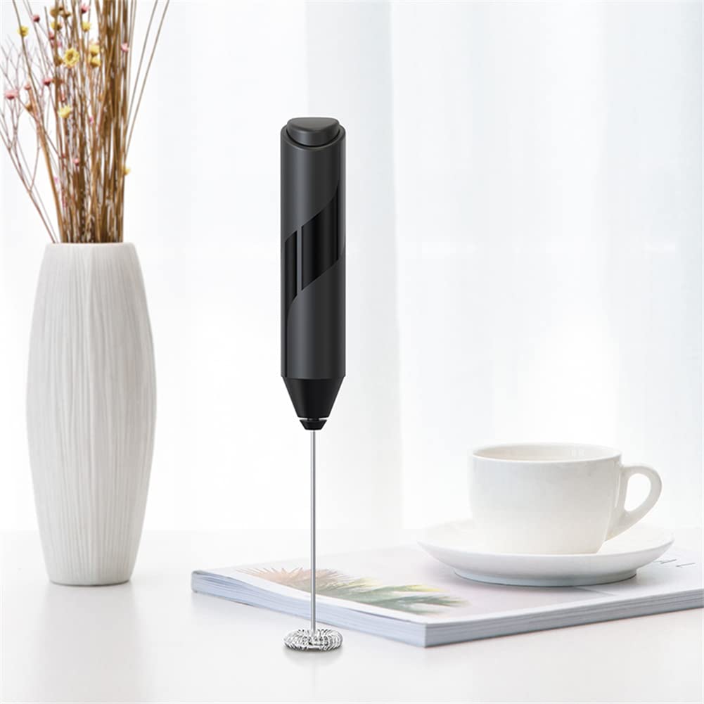 Handheld Electric Milk Frother with Stainless Steel Whisk - Battery Powered Drink Mixer for Cappuccino, Latte & Bulletproof Coffee - Perfect for Home, Office & Travel Use