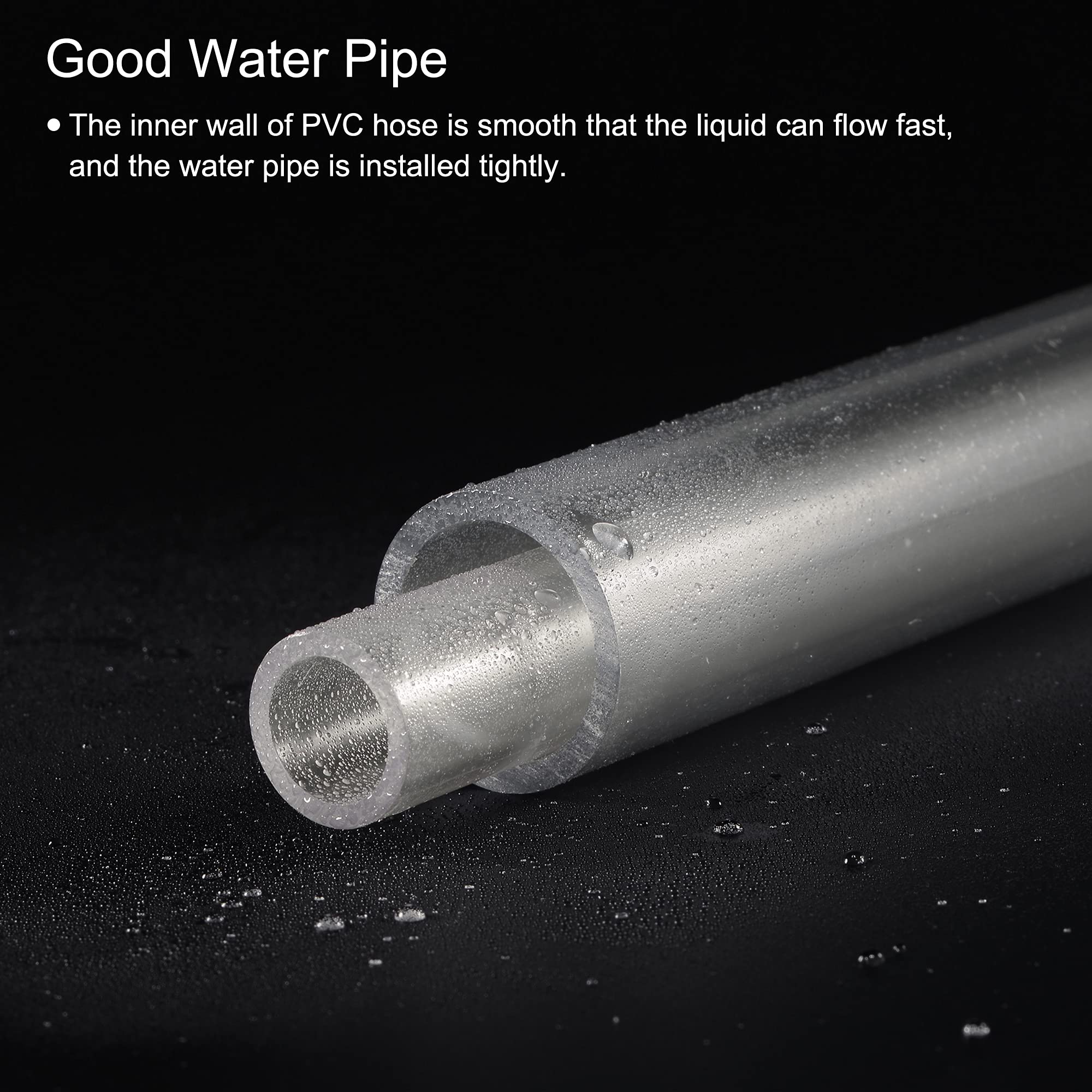 MECCANIXITY Clear PVC Rigid Round Pipe 33.5mm ID 40mm OD 0.3m - High Transparency Water Pipe for Aquarium, Fish Tank, Hydroponics, Plumbing & DIY Projects
