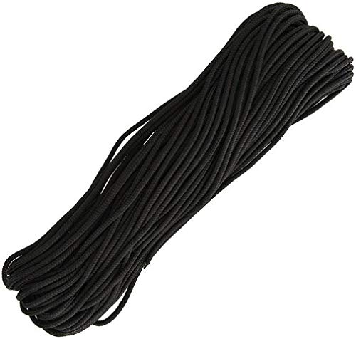 325 Paracord Survival Rope - 7-Strand Black Tactical Paracord (RG1169H) for Outdoor Camping, Hiking, Emergency Preparedness & DIY Crafts