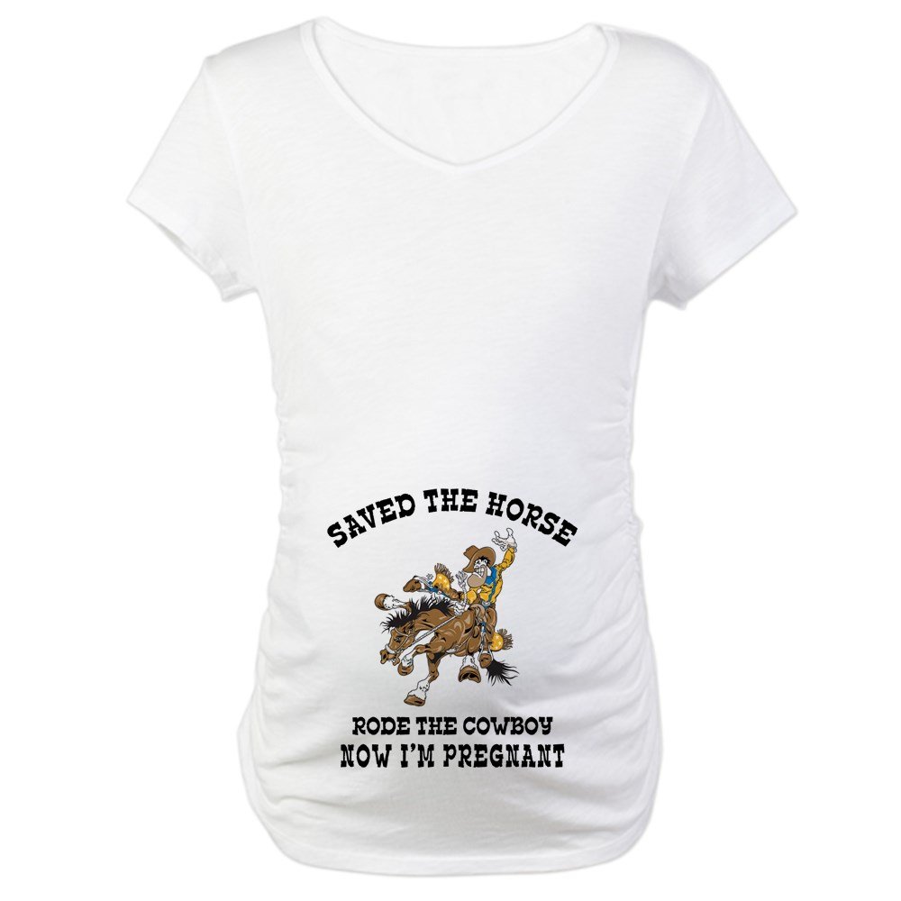 Pregnant Cowgirl Maternity T-Shirt - Comfortable Cotton Maternity Tee for Western Moms | Perfect for Baby Showers, Pregnancy Announcements & Country-Themed Events