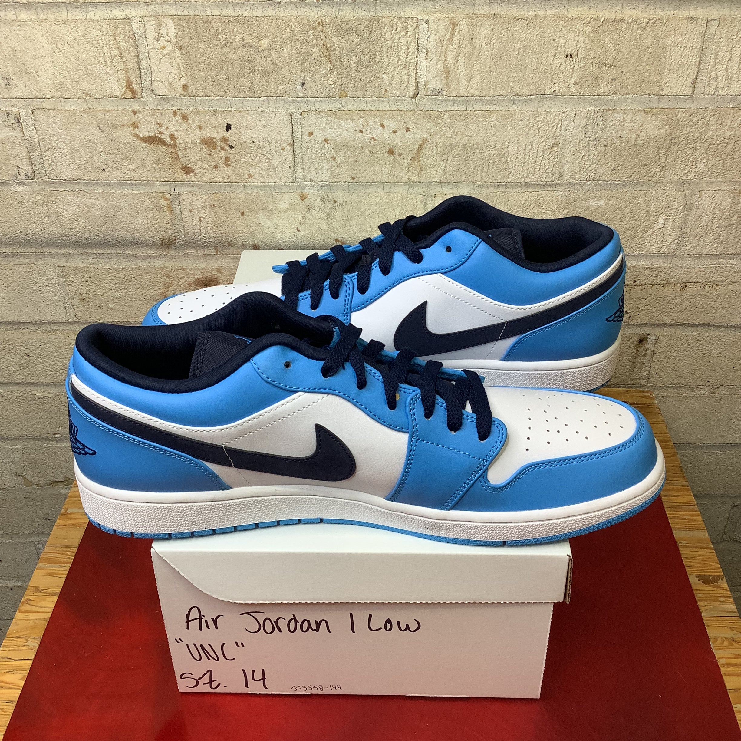 AIR JORDAN 1 LOW UNC Men's Basketball Shoes Size 14 - Blue & White (Style Code: 553558-144) | Perfect for Casual Wear, Street Fashion & Sneaker Collectors