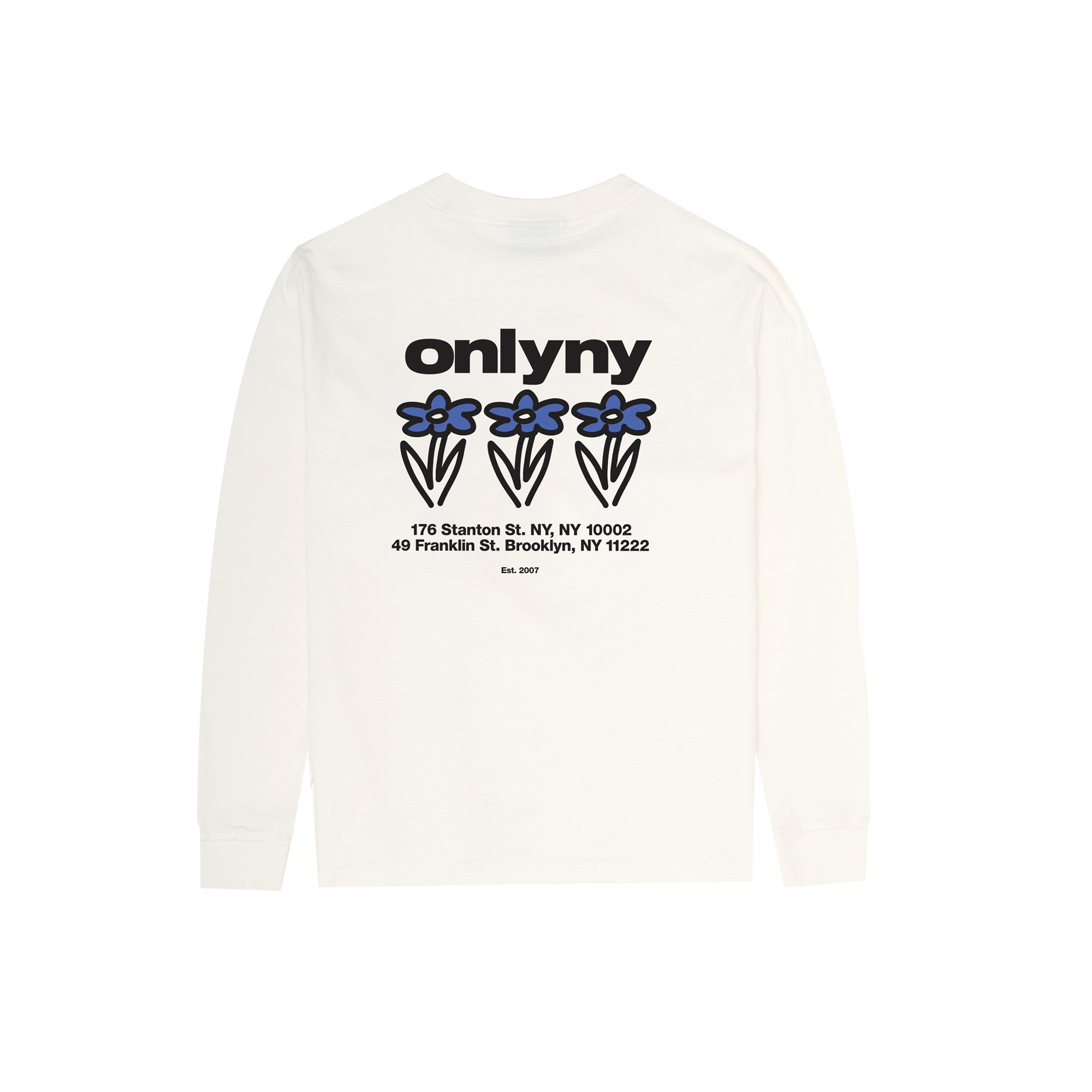 Only NY Floral Print Long Sleeve T-Shirt for Men - 100% Cotton Casual Shirt with Unique Floral Design - Perfect for Streetwear, Spring Outfits & Everyday Fashion