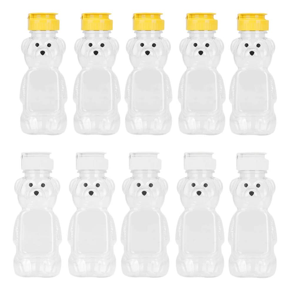 **Cabilock 10-Piece Kids Sippy Cups Set - Honey Squeeze Bottles with Yellow & White Flip Caps - Portable Drinking Bottles for Juice, Water & Beverages - Perfect for School, Picnics & Travel**