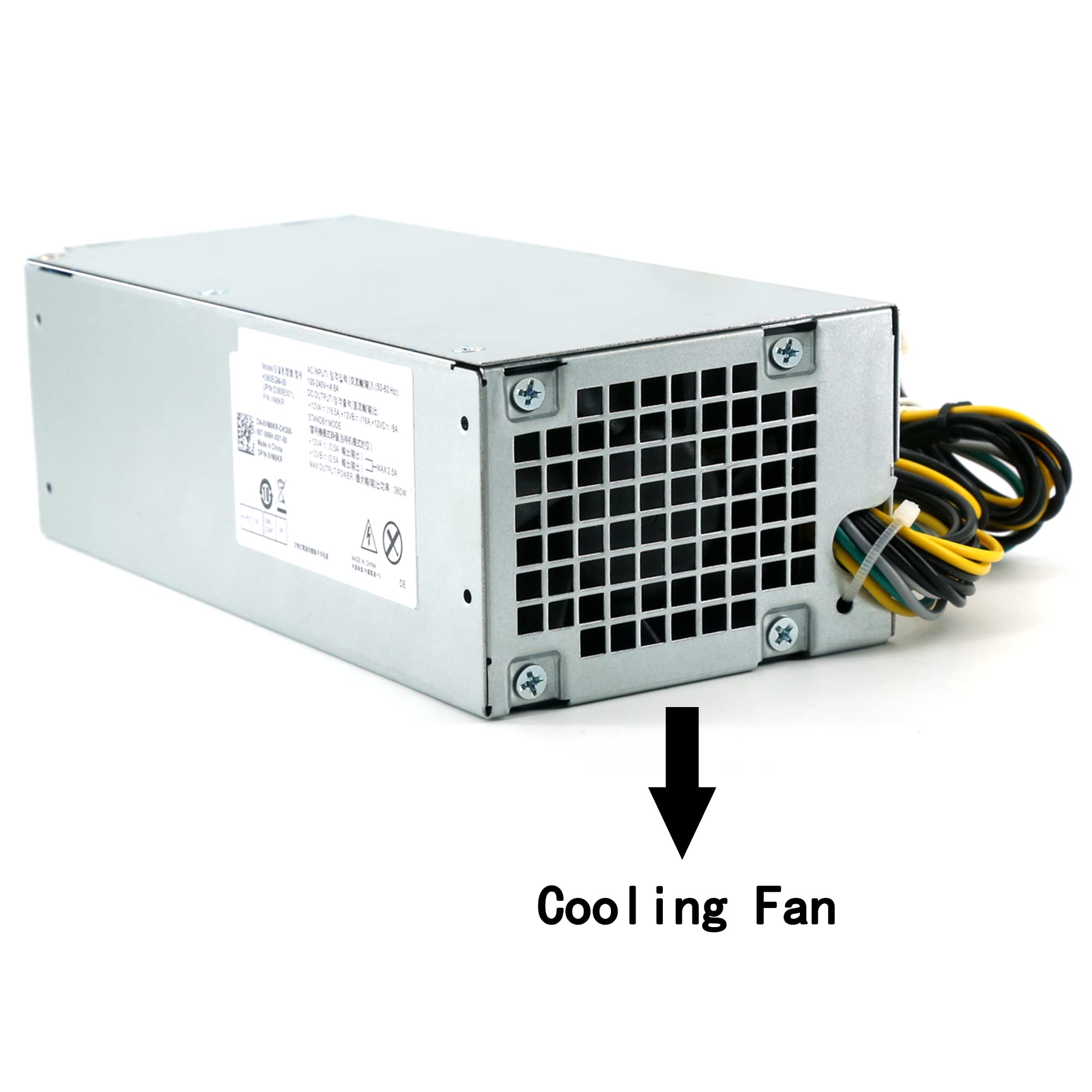 360W Dell Optiplex 3050 7050 7060 MT Power Supply - Compatible with Vostro 3668 3669 SFF (H360EGM-00 L360EGM-00 0VM8KR 8HKG7) - Replacement PSU for Office & Home Desktop Computers