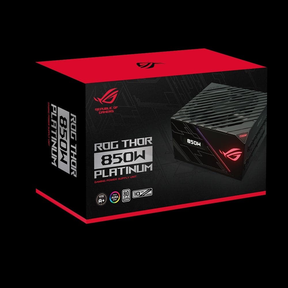 ASUS ROG THOR 850W 80+ Platinum Certified Fully Modular Power Supply with OLED Display - 10 Year Warranty - Perfect for Gaming PCs, Workstations, and High-End Builds
