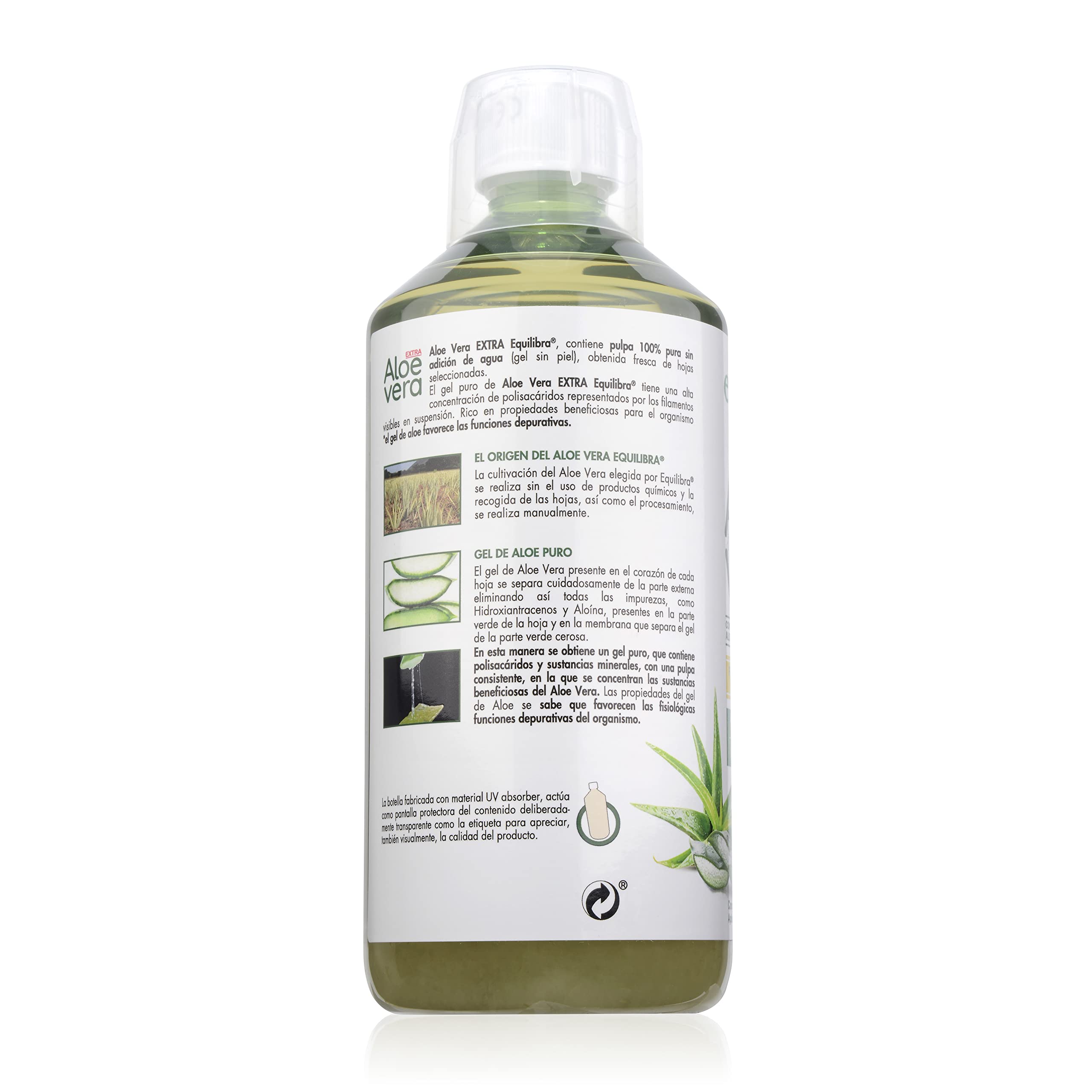 Equilibra 99.5% Pure Aloe Vera Juice Supplement for Detox & Digestion - Vegan, Gluten-Free, No Aloin, No Added Water - 2 x 1L Bottles (Perfect for Daily Wellness & Skin Health)