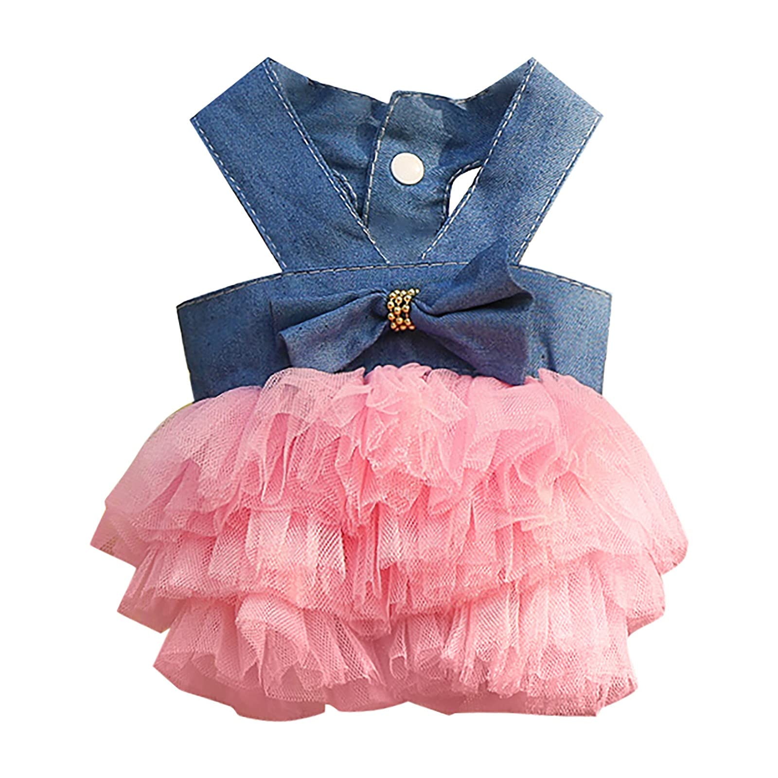 Dog Dresses for Small & Medium Dogs - Bubble Princess & Cowboy Skirt Outfits | Soft Pet Sweater for Girl Puppies | Christmas Costume for Dogs | Perfect for Holidays, Parties & Photo Shoots
