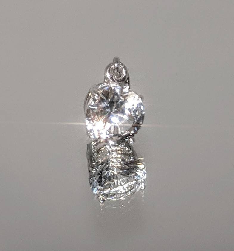 Solid Sterling Silver or 14K White/Yellow/Gold Natural White Sapphire 5-8mm Round Dangle Pendant Solitaire VVS - Perfect for Everyday Wear, Gift Giving & Special Occasions