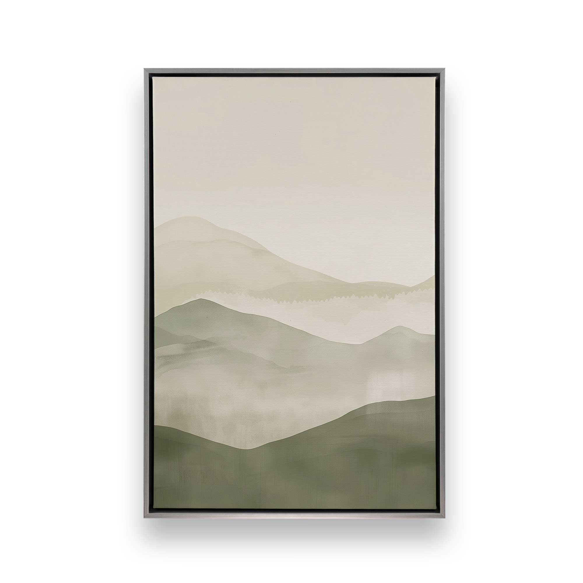 Green Aventurine Canvas Wall Art - Nature Inspired Landscape Painting for Home & Office Decor | Perfect for Living Room, Bedroom or Meditation Space