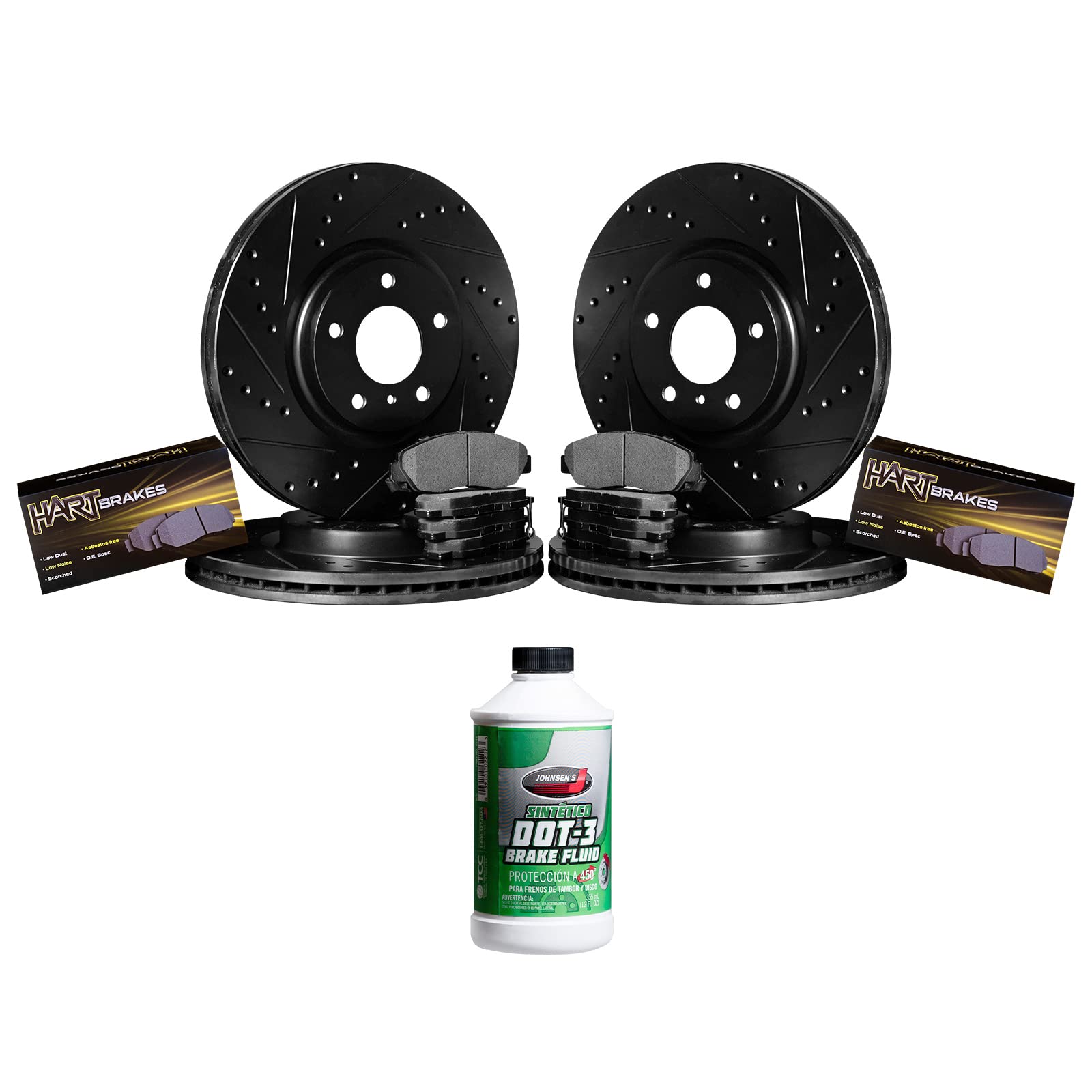 R1 Concepts Front & Rear Brake Pads and Rotors Kit - Semi-Metallic Brake System for Cars, Trucks & SUVs | Perfect for Daily Commuting & Highway Driving | BHCC.76142.03