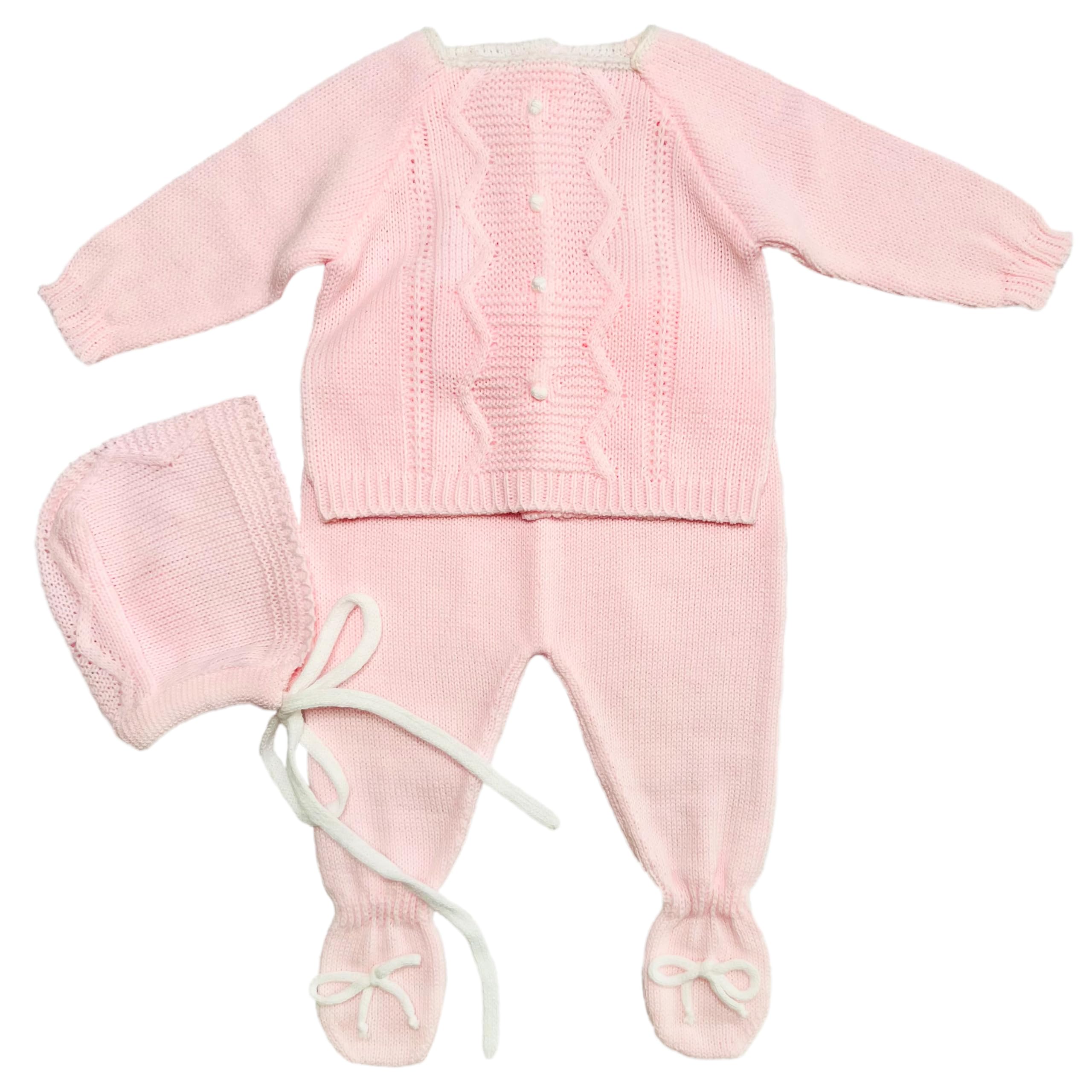 Newborn Baby Knitted Clothes Set - Soft Cotton Coming Home Outfit for Boys & Girls | Perfect for Hospital Photos, Christening & First Birthday